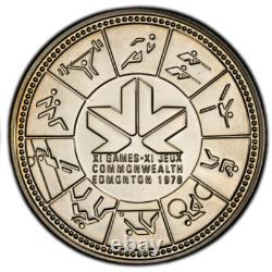 SP66 1978 $1 Canada Commonwealth Games Silver Proof Dollar, PCGS- Rainbow Toned