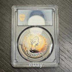 SP67 1978 $1 Canada Commonwealth Games Silver Proof Dollar, PCGS- Rainbow Toned