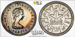 SP67 1978 $1 Canada Commonwealth Games Silver Proof Dollar, PCGS- Rainbow Toned