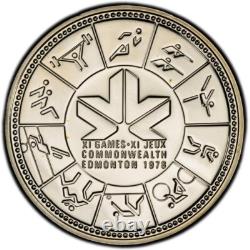 SP67 1978 $1 Canada Commonwealth Games Silver Proof Dollar, PCGS- Rainbow Toned