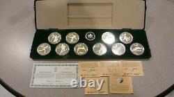 Set Of 10 1988 $20 Olympic Canada Proof Coins With 1 Troy Ounce Silver Each /coa