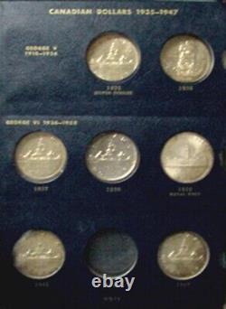Set Of 9 Different Date Ch Bu Proof Like Canadian Silver Dollars In Album