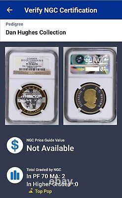 (TOP POP 2/0) 2013 Canada Gilted Silver $10 Hockey O'Canada Set Proof NGC PF 70