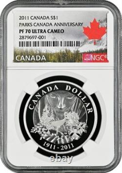 TOP POP 2011 Canada Silver $1 Parks Canada Anniversary Proof NGC PF 70