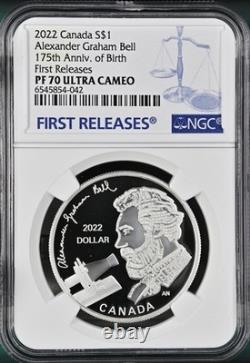 TOP POP 2022 Canada Silver $1 Alexander Graham Bell 175th Anniv. Proof NGC PF70
