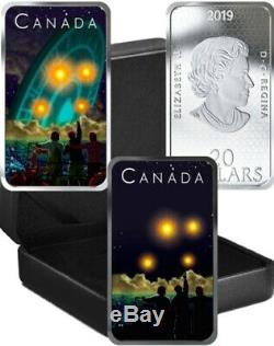 UFO COIN 2019 CANADA $20 SHAG HARBOUR Glow-in-the-Dark 1oz Proof Silver Coin
