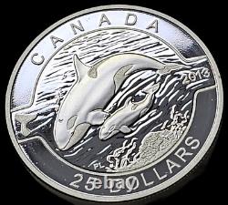 Unc Canada 2013 $25 Orca 1 Oz. 999 Pure Silver Proof Coin O Canada Series 1016