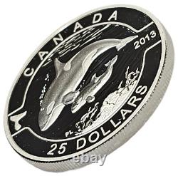 Unc Canada 2013 $25 Orca 1 Oz. 999 Pure Silver Proof Coin O Canada Series 1016