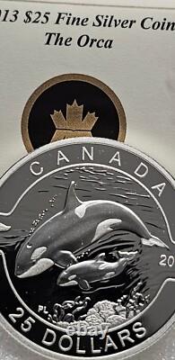 Unc Canada 2013 $25 Orca 1 Oz. 999 Pure Silver Proof Coin O Canada Series 1016